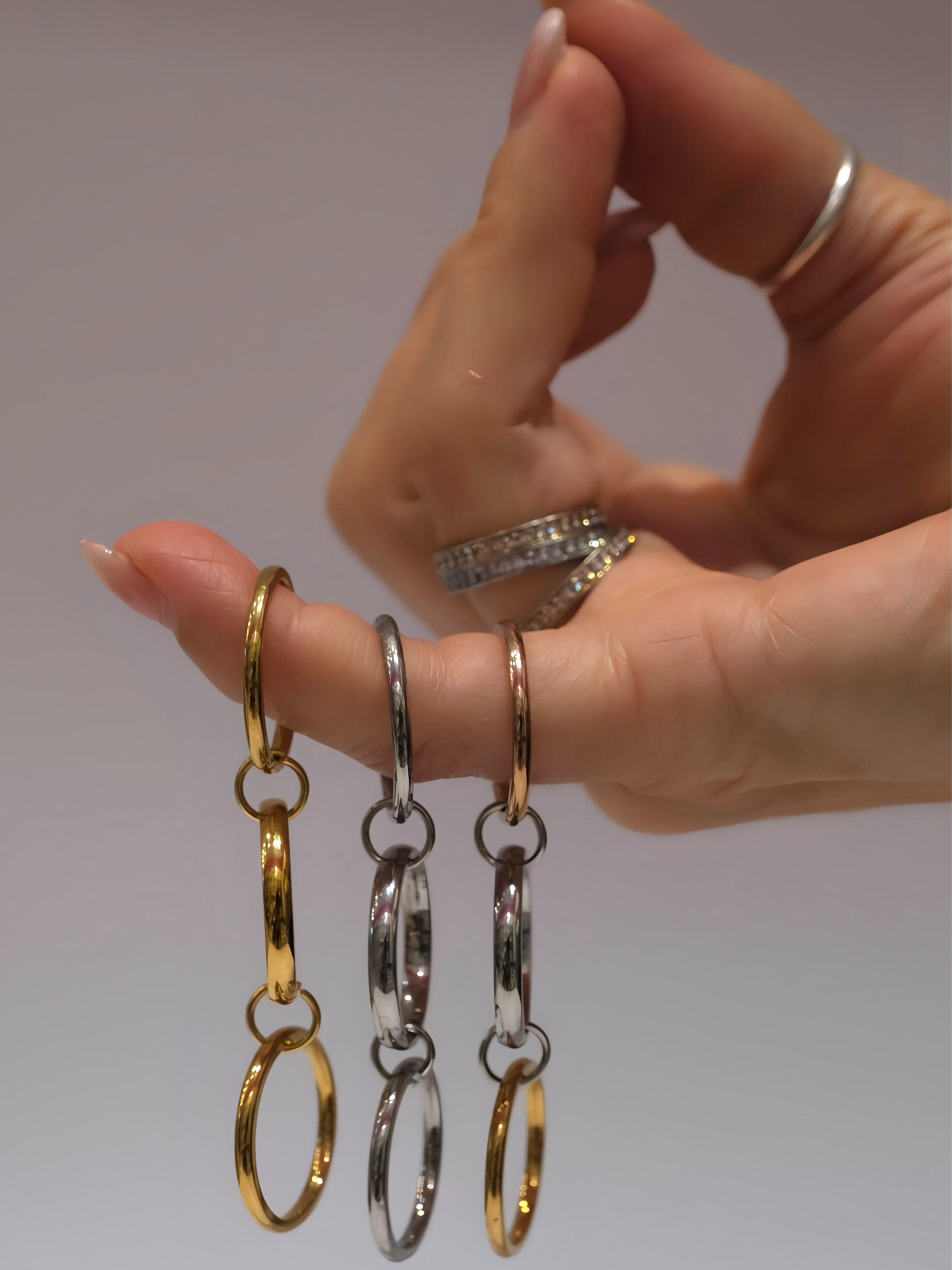 Anello Bond Creativity in Acciaio Inossidabile con 3 Fedine Sottili Oro Argento Oro Rosa Resistente all'Acqua per Ogni Situaz