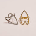 Anello Sparkling Heart Regolabile in Colore Argento e Oro