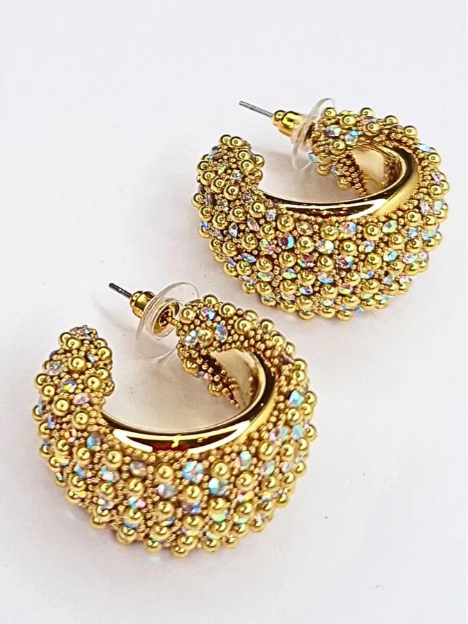 Orecchini a Cerchio con Forme Assortite in Colore Argento e Oro