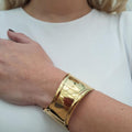 Bracciale Rigido Iside in Acciaio Inossidabile Colore Oro Fascia Regolabile Resistente all'Acqua Glamour e alla Moda