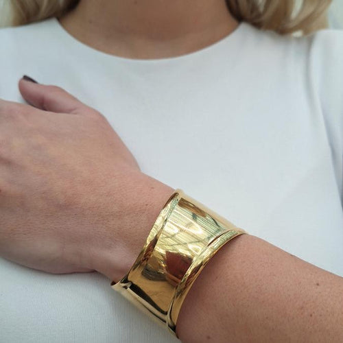 Bracciale Rigido Iside in Acciaio Inossidabile Colore Oro Fascia Regolabile Resistente all'Acqua Glamour e alla Moda