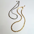 Collana Fishbone Treccia in Acciaio Inossidabile Colore Argento e Oro