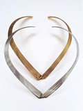Collana Rigida Cheope in Acciaio Inossidabile in Colore Argento e Oro