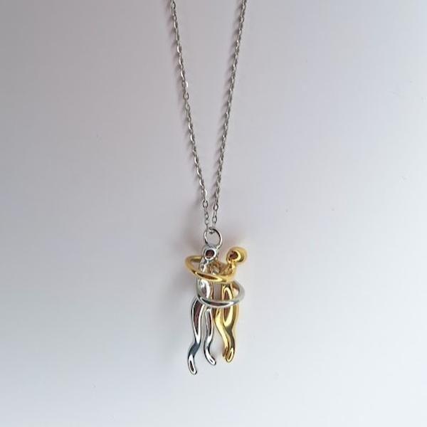 Collana Abbraccio in Acciaio Inossidabile