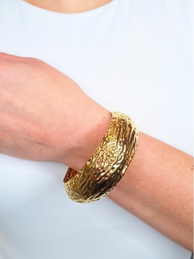 Bracciale Rigido Malika Fantasie Assortite in Acciaio Inossidabile in Colore Argento e Oro