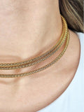 Collana Rigida a Choker Snake in Acciaio Inossidabile in Colore Argento e Oro