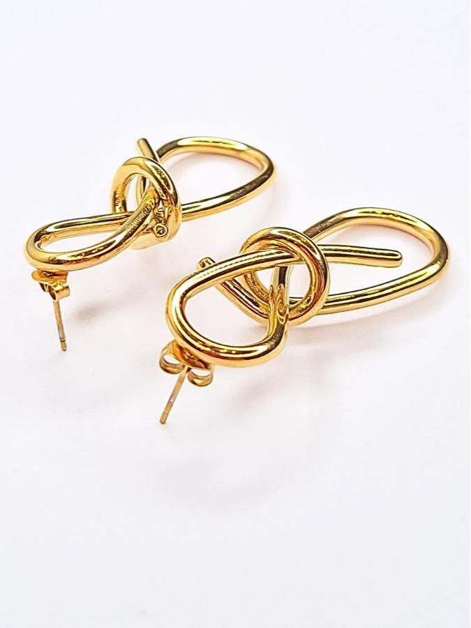 Orecchini Knot in Acciaio Inossidabile in Colore Oro