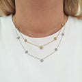 Collana Polar Stars in Acciaio Inossidabile e Strass Oro/Argento Lunghezza 39-44cm con Chiusura Moschettone Regolabile