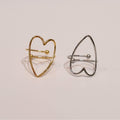 Anello Heart Regolabile in Colore Oro e Argento