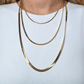 Collana FishBone a 3 Fili di Lunghezze Diverse in Acciaio Inossidabile Argento o Oro Lunghezza 30-35cm Chiusura Moschettone R