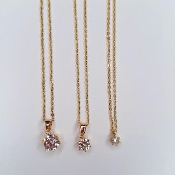 Collana Punto Luce in 3 Misure Diverse in Acciaio Inossidabile Colore Oro e Argento