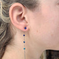 Orecchini Waterfall Shine in Acciaio Inossidabile e Zirconcini Oro/Argento con Chiusura a Perno e Catenella 6,5cm