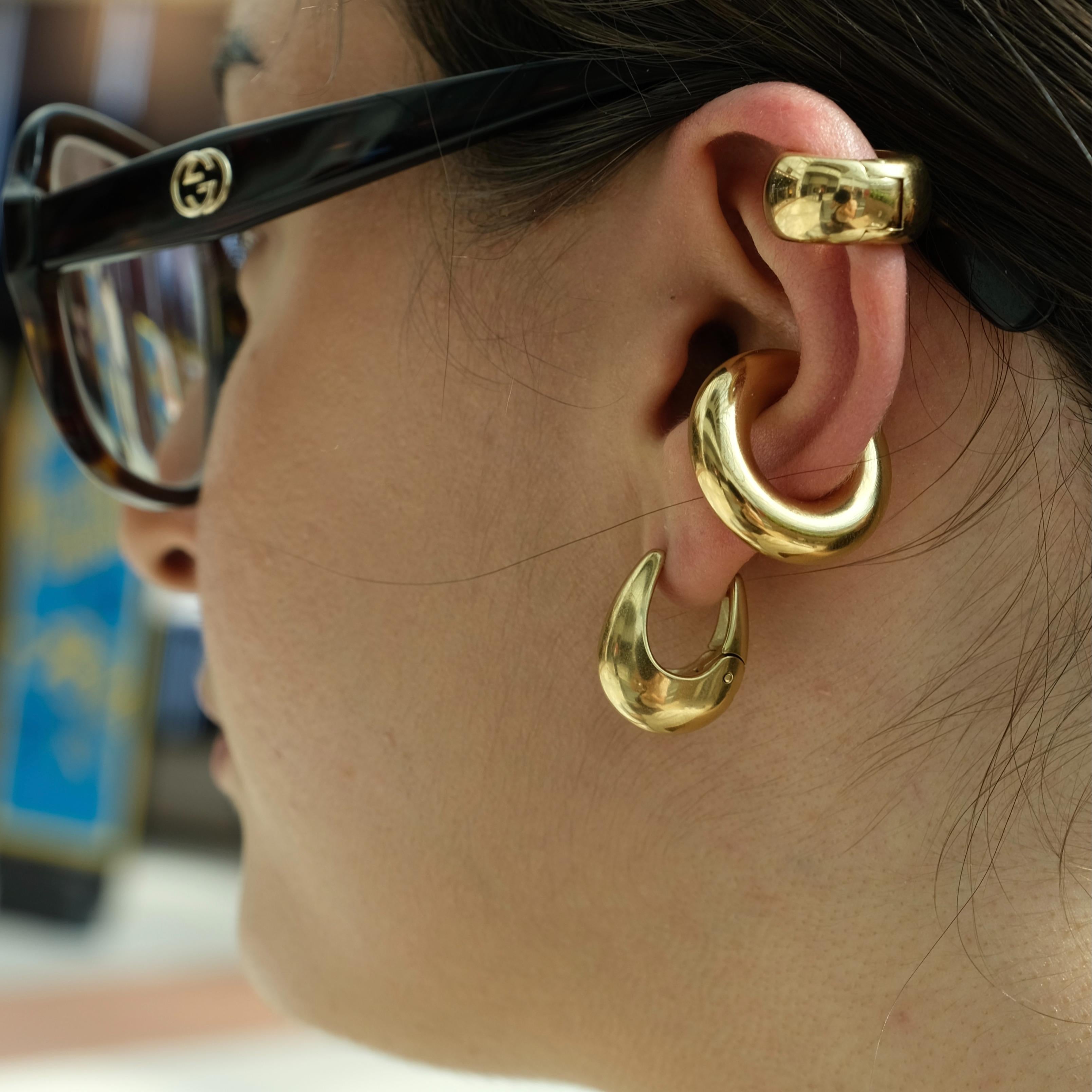 Orecchini Drop Hoop in Oro Casual e Moderni
